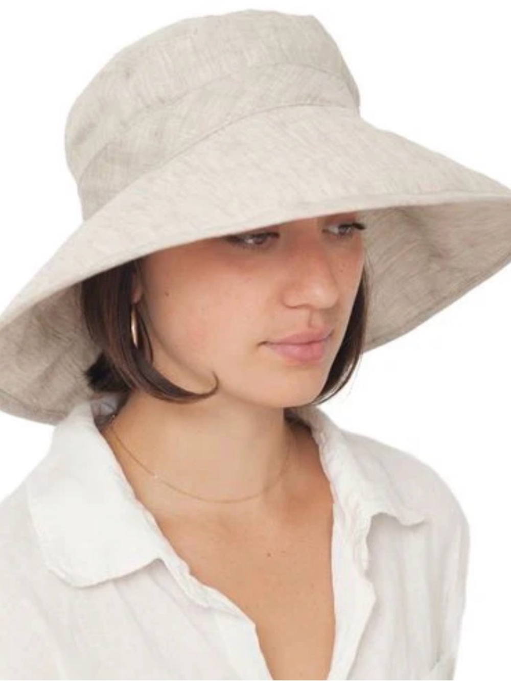 New, 100% linen Wide Brim sunhat
